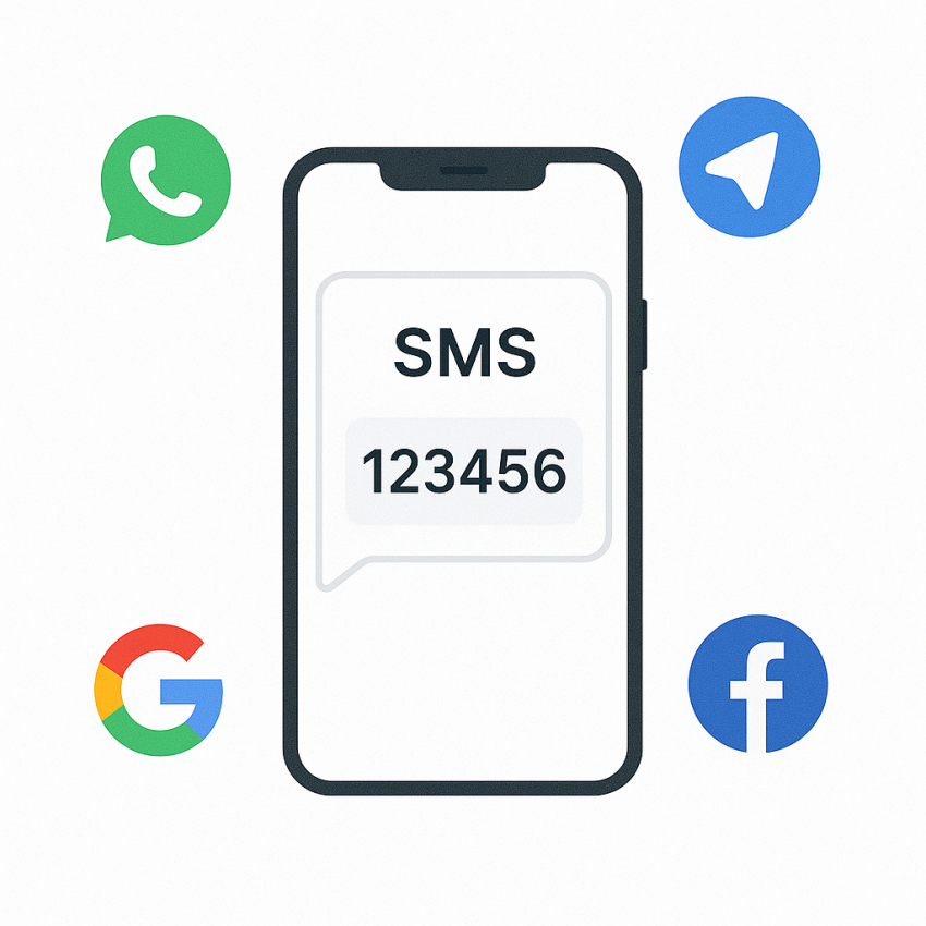 SMS online empfangen mit virtuellen Telefonnummern für WhatsApp, Telegram, Google, Facebook
