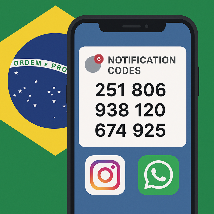 Brazilian numbers for Instagram and WhatsApp verification on mobile devices