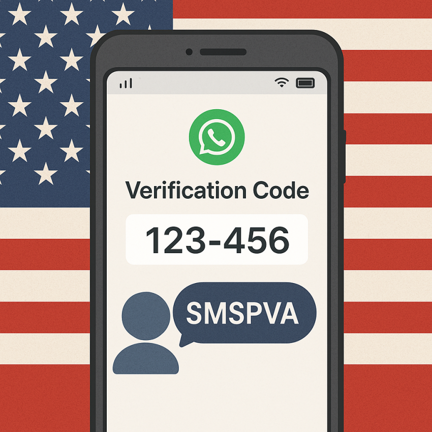 Phone showing random numbers for WhatsApp verification in United States