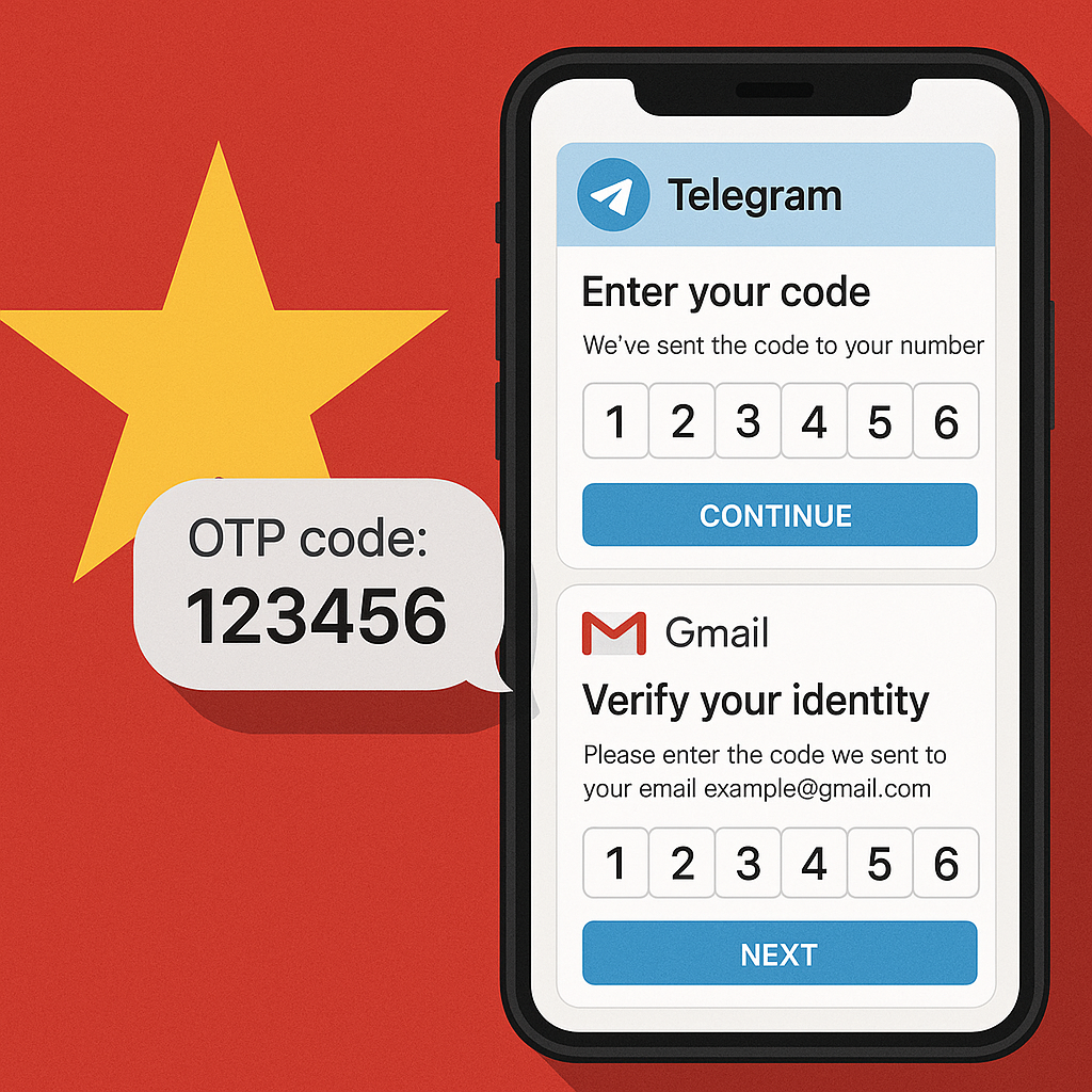 越南虚拟电话号码指南：Telegram 与Gmail