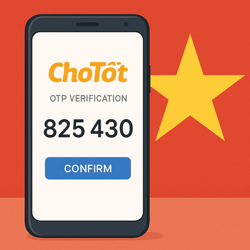 ChoTot SMS verification on smartphone for ChoTot account