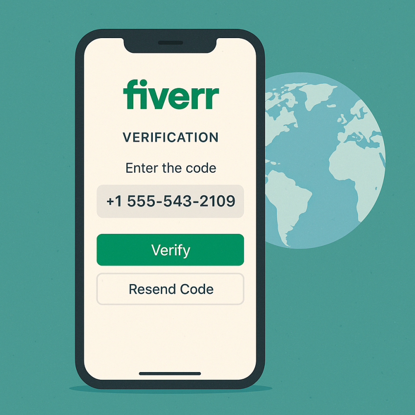 Fiverr SMS verification on a phone using a temporary number for Fiverr verification