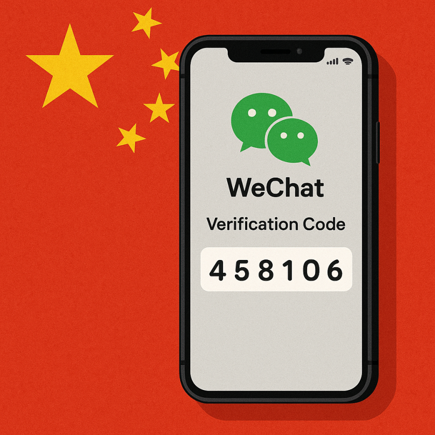 Phone screen showing random numbers for WeChat and Chinese apps in China