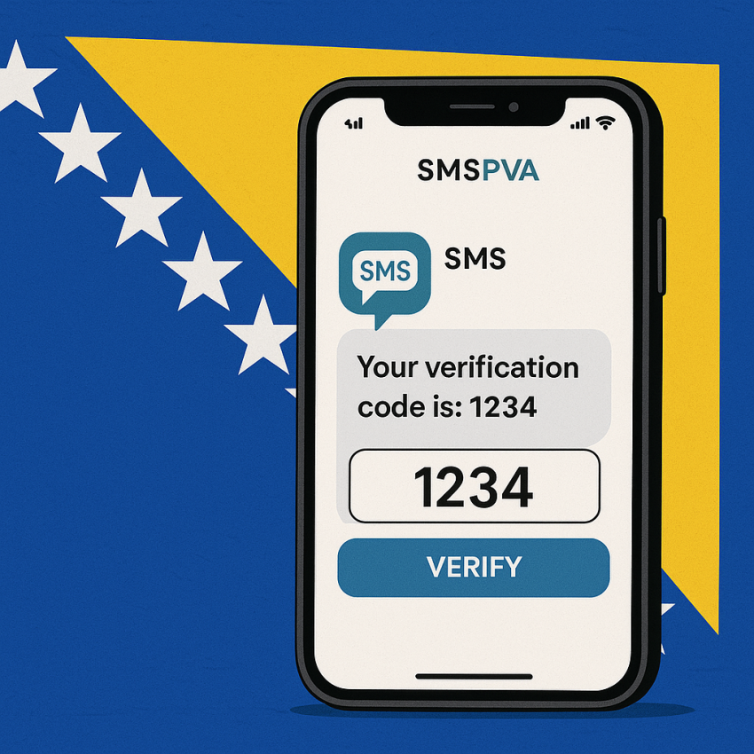 Phone receiving OTP for Bosnia and Herzegovina free-phone-numbers verification