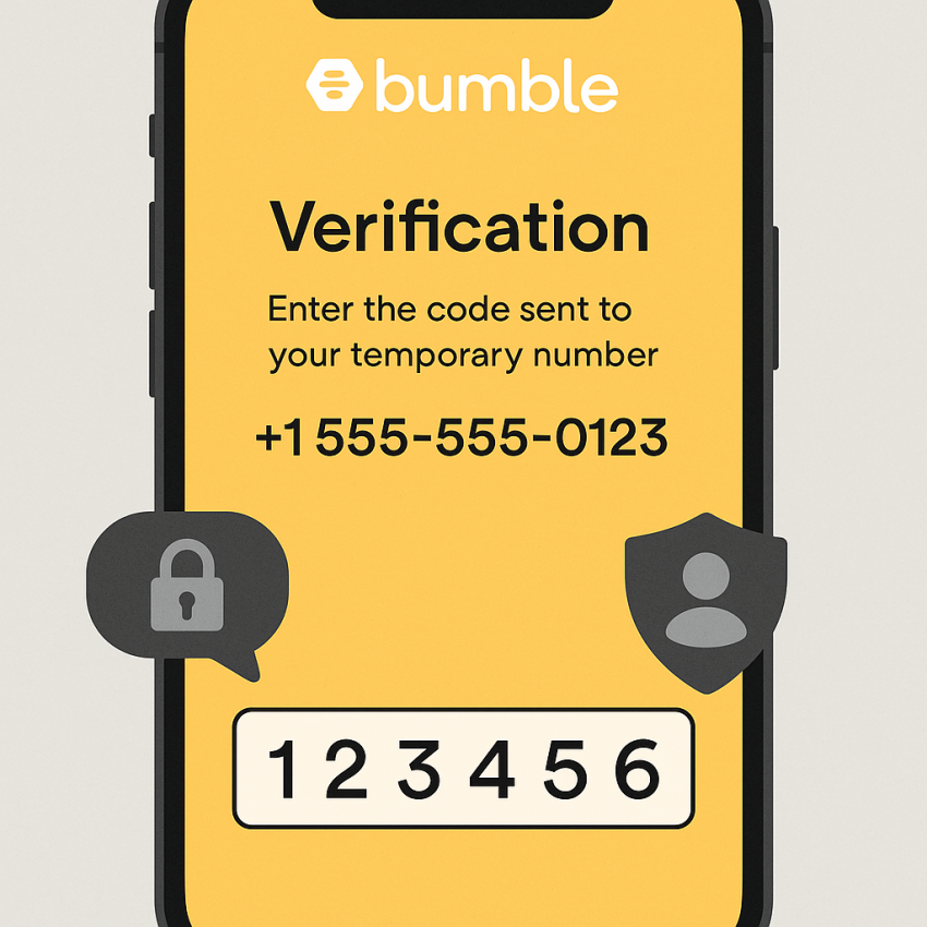 Bumble verification on phone using a temporary number for privacy
