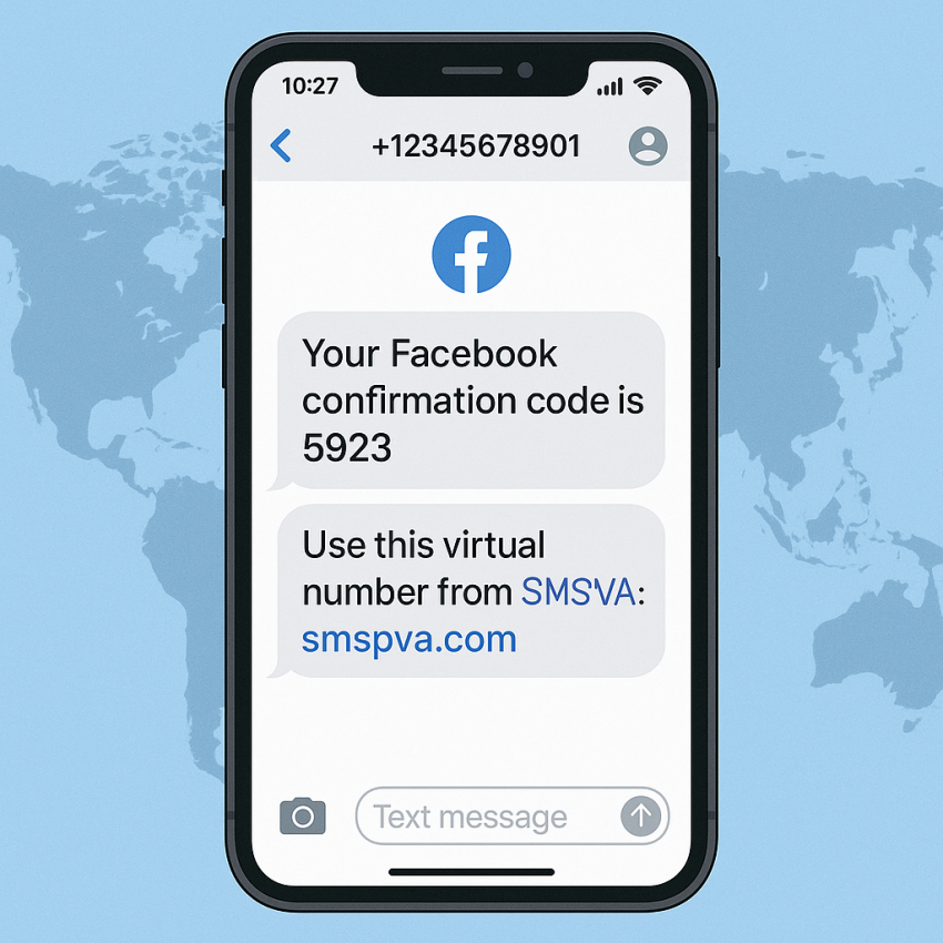 Facebook verification with a virtual number from SMSPVA for online verification