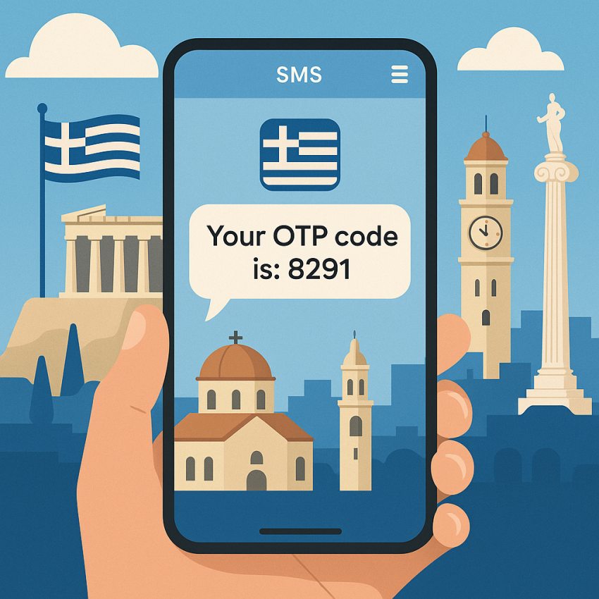 Local tips for SMS delivery and verification in Greece - illustration with Greek OTP SMS