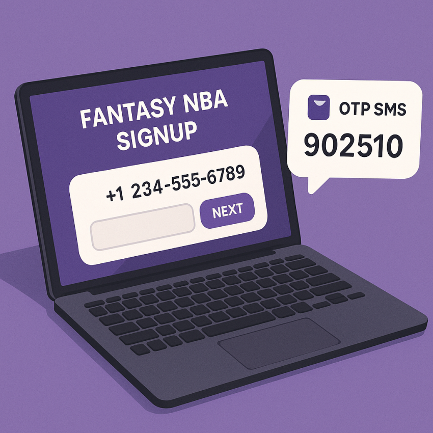 Use a Temporary Number for Fantasy NBA Site Registrations – OTP verification illustration