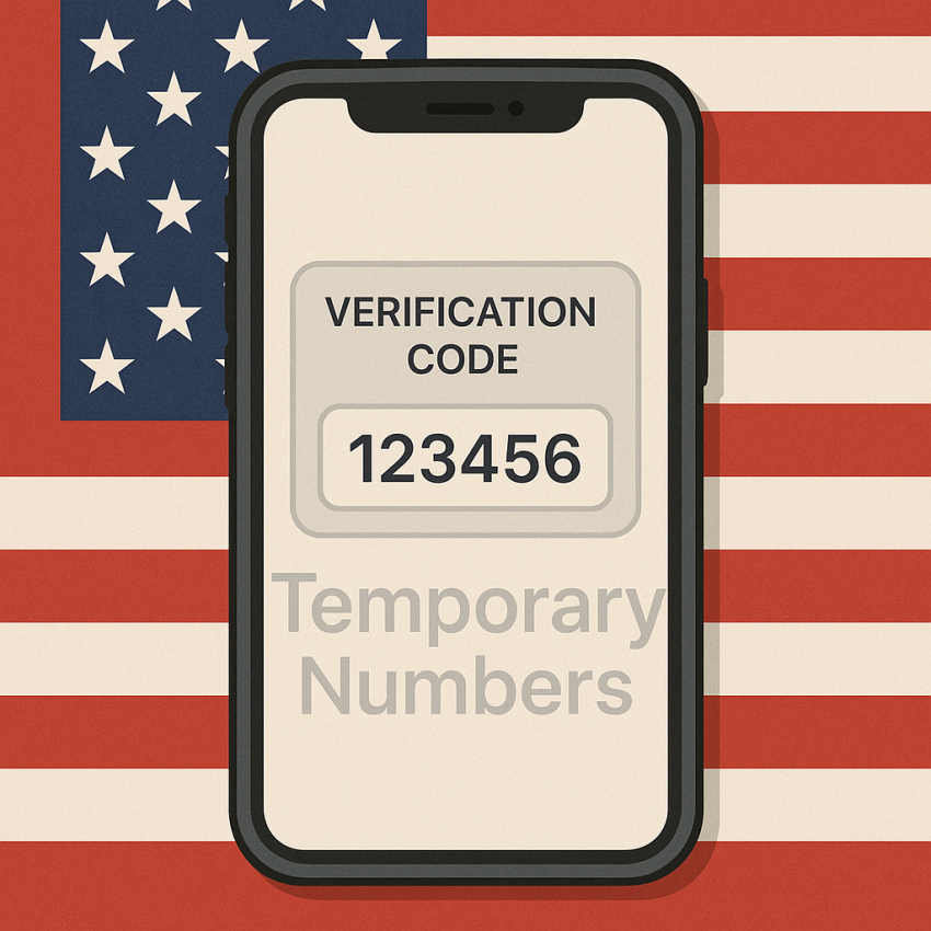 Temporary numbers for verification on US services with a smartphone and US flag