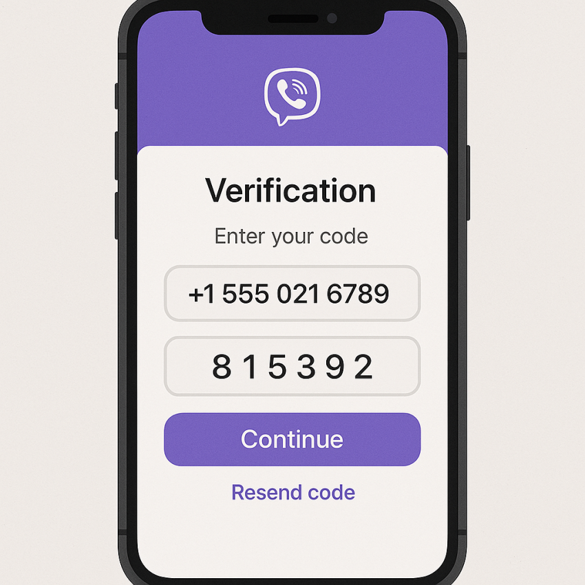 Verify Viber accounts without a personal SIM - Viber verification with virtual number illustration