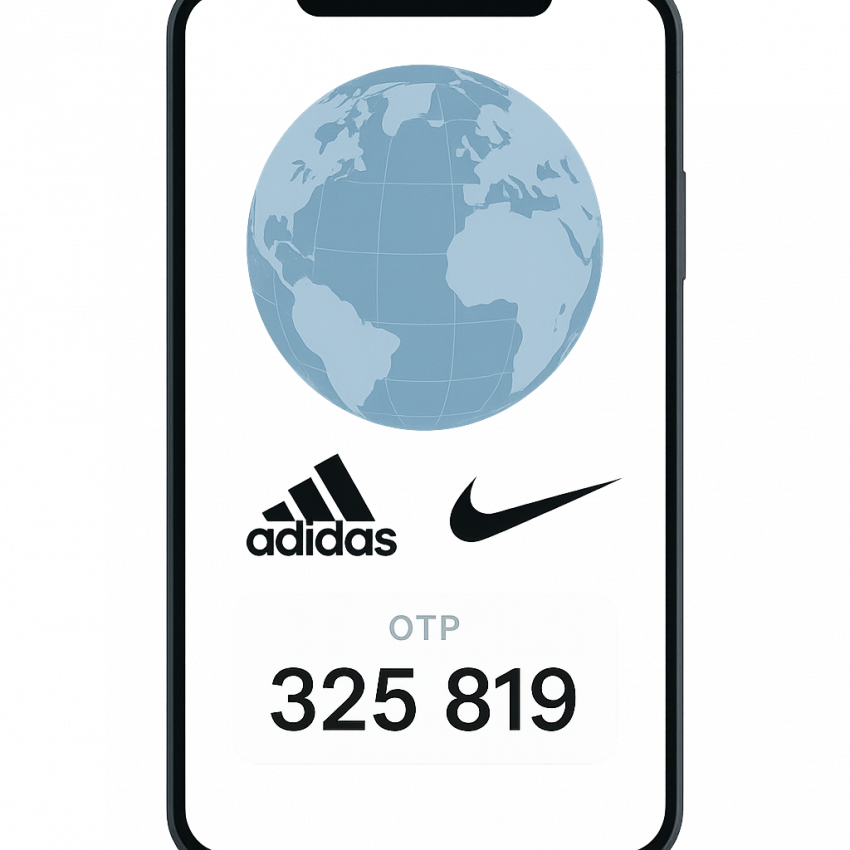 Adidas & Nike verification with a temporary number for OTP