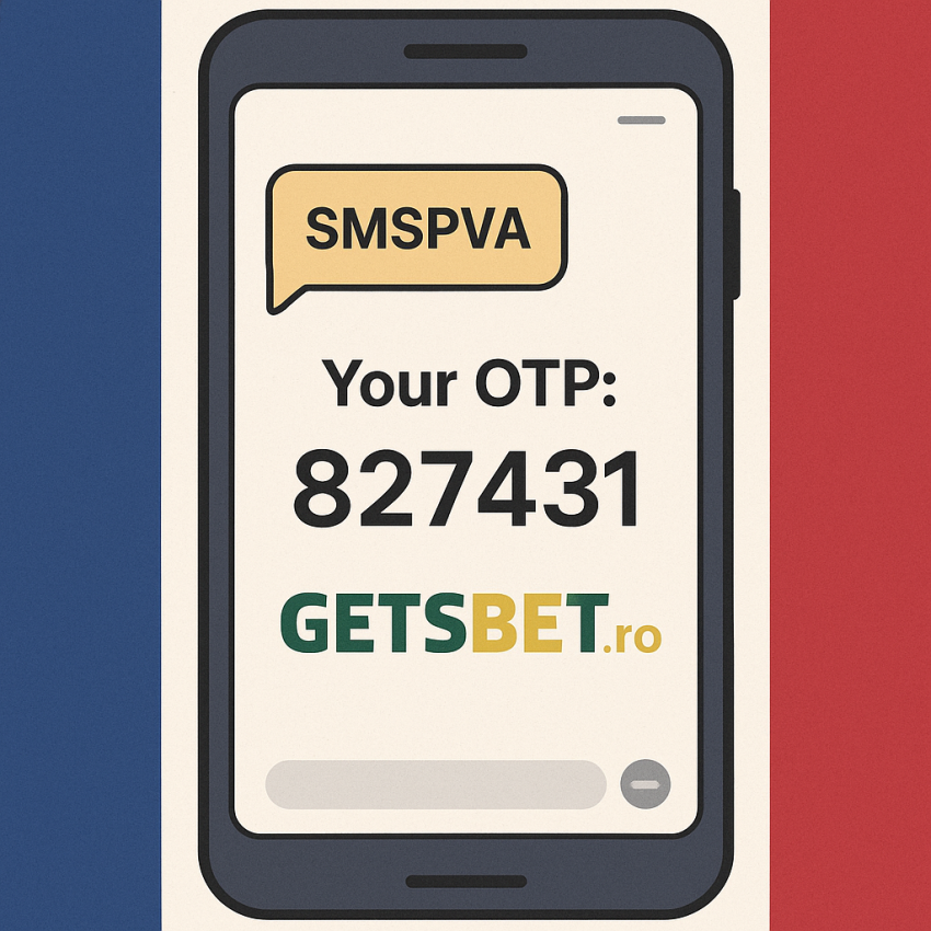 GetsBet.ro OTP verification on a Romanian phone using SMSPVA