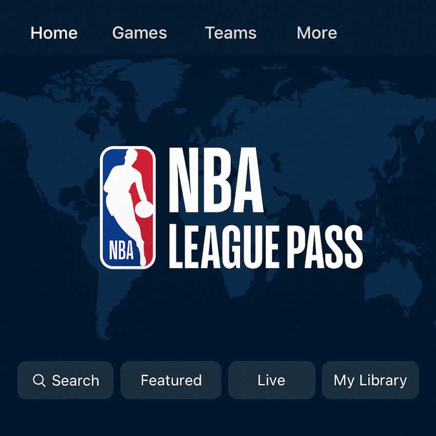 Streaming NBA League Pass interface showing global access