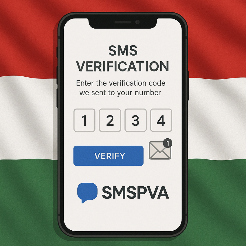 Hungary free phone number for SMS testing illustration with SMSPVA