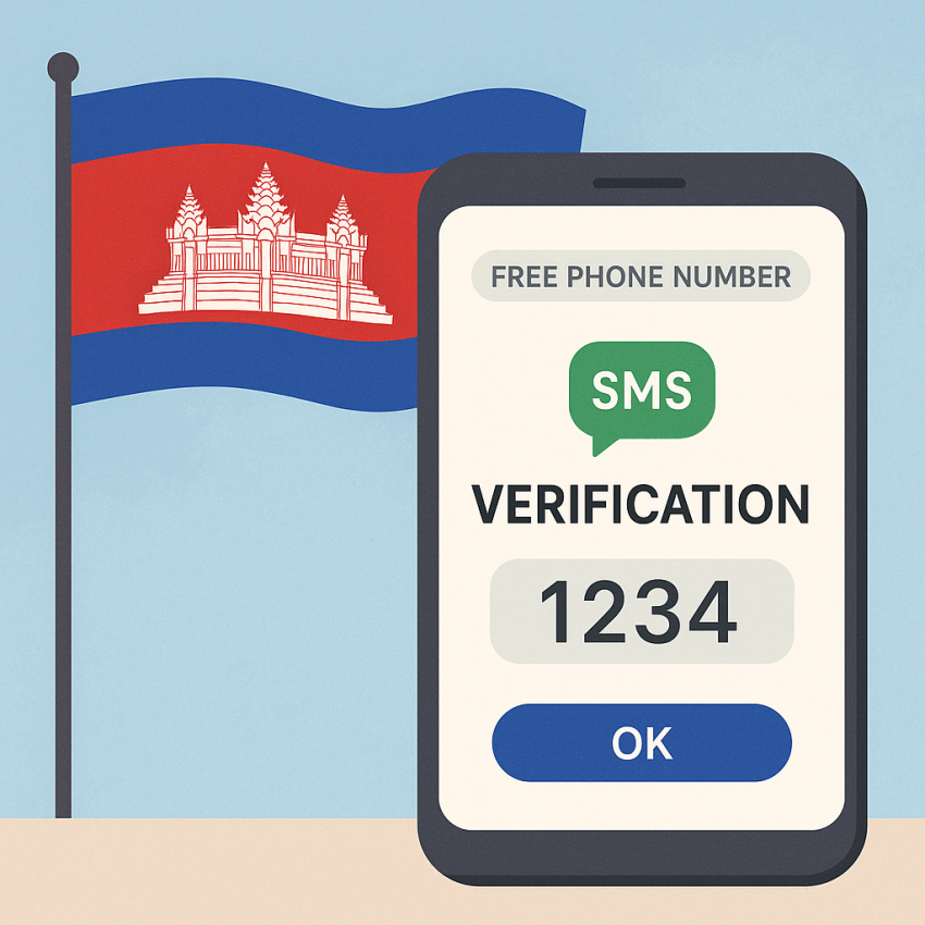 Phone receiving SMS verification in Cambodia with a free phone number