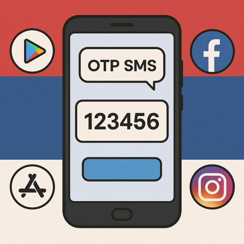 Serbia free phone numbers for marketplaces and social apps on a smartphone