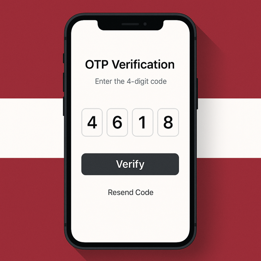 How to verify accounts in Latvia with a free phone number - Latvia OTP verification illustration