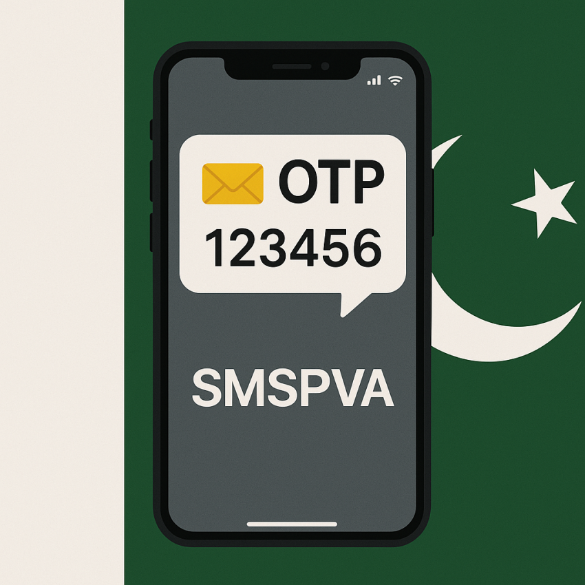 Graphic showing how to verify services in Pakistan with a free phone number using a smartphone