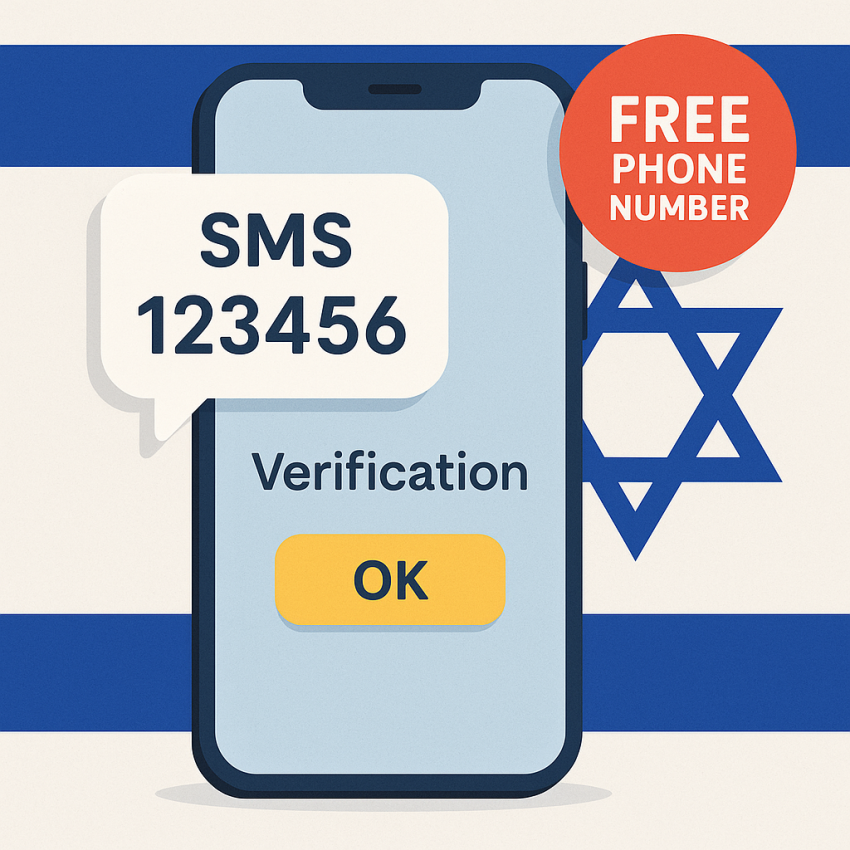 Phone receiving SMS on an Israel free phone number for OTP verification