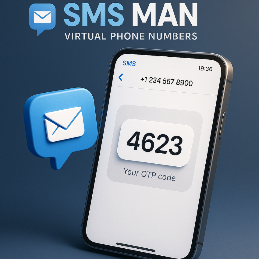 Illustration of SMS Man concept