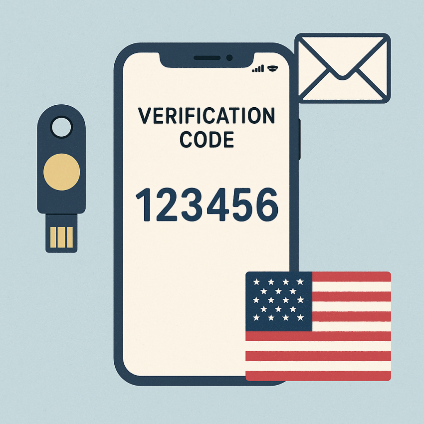 Graphic showing most reliable alternatives to SMS verification competitors for the United States
