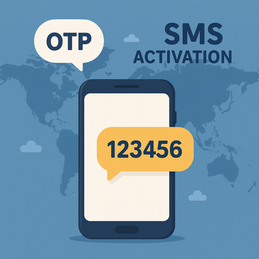 Graphic showing What is SMS activation and how does it work with OTP verification on a phone