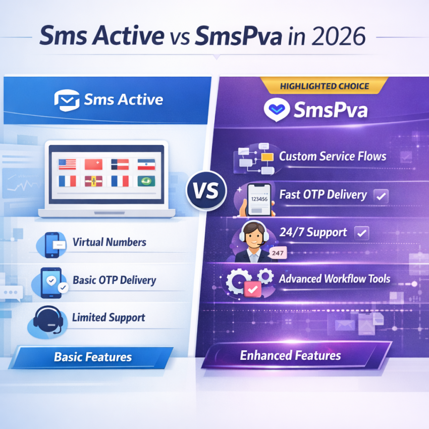 Sms Active vs SmsPva comparison covering features, pricing, reliability, and SMS verification workflow fit in 2026